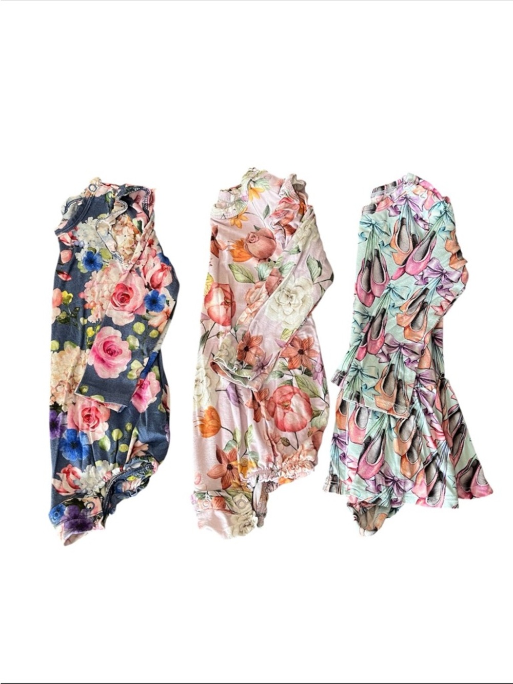 Posh Peanut Bamboo Romper Bundle 12-18M Floral & Ballet Baby Girl
